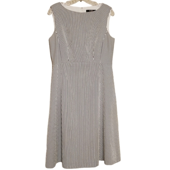 Alex Marie | Women's Sleeveless Striped Sheath Dress (Size 10) - Picture 1 of 12
